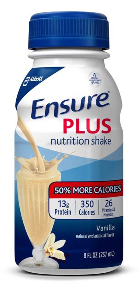 Oral Supplement Ensure® Plus Nutrition Shake Vanilla Flavor Ready to Use 8 oz. Bottle
