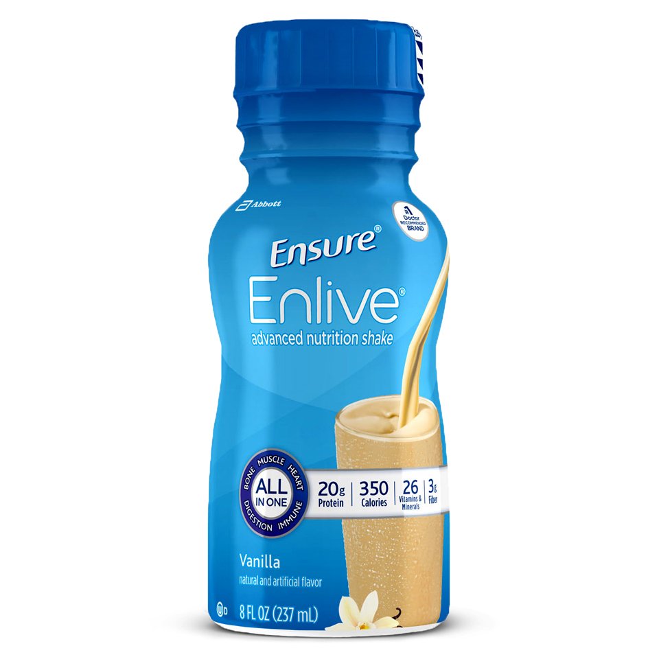 EnsureÂ® EnliveÂ® Vanilla Oral Supplement, 8 oz. Bottle, 12 per Case