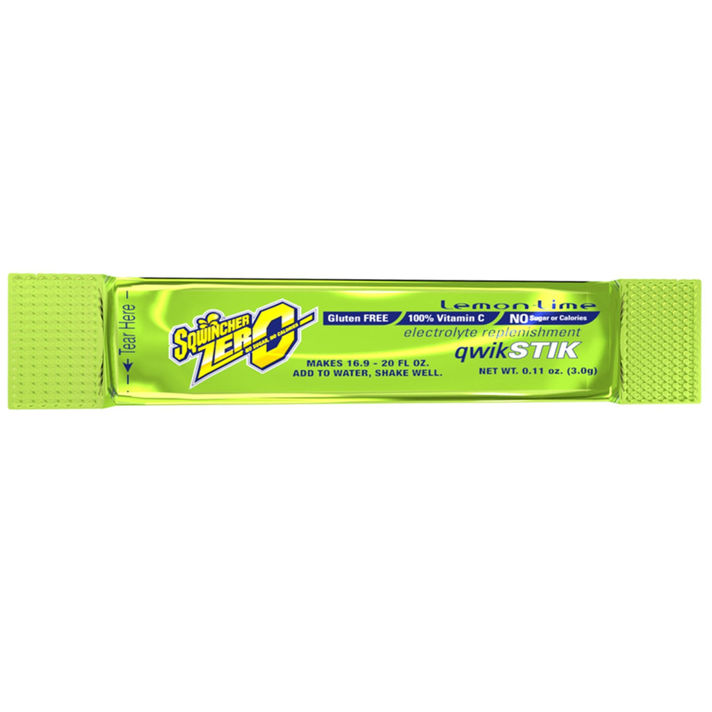 Sqwincher® Zero Lemon-Lime Electrolyte Replenishment Drink, 50 Quik Stiks per Bag