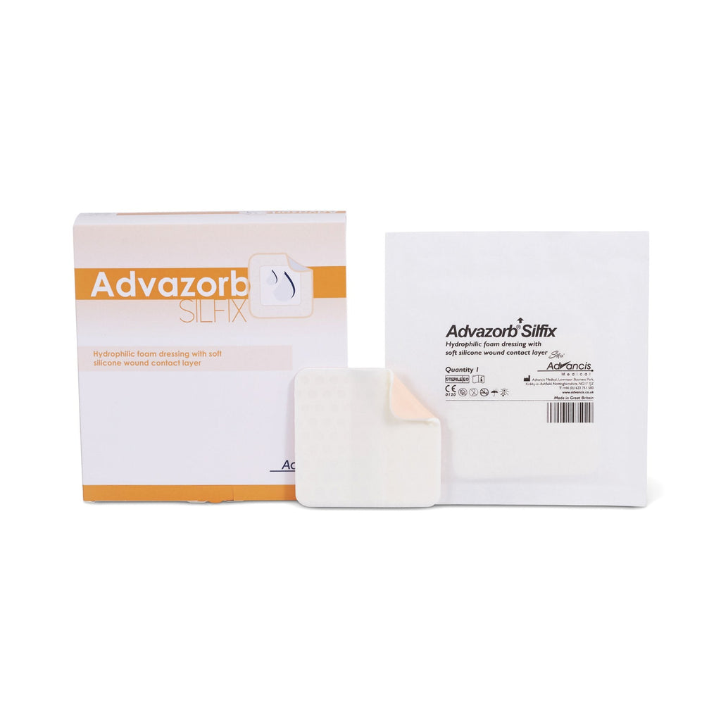 Advazorb SilfixÂ¨ Nonadhesive without Border Silicone Foam Dressing, 4 x 4 Inch