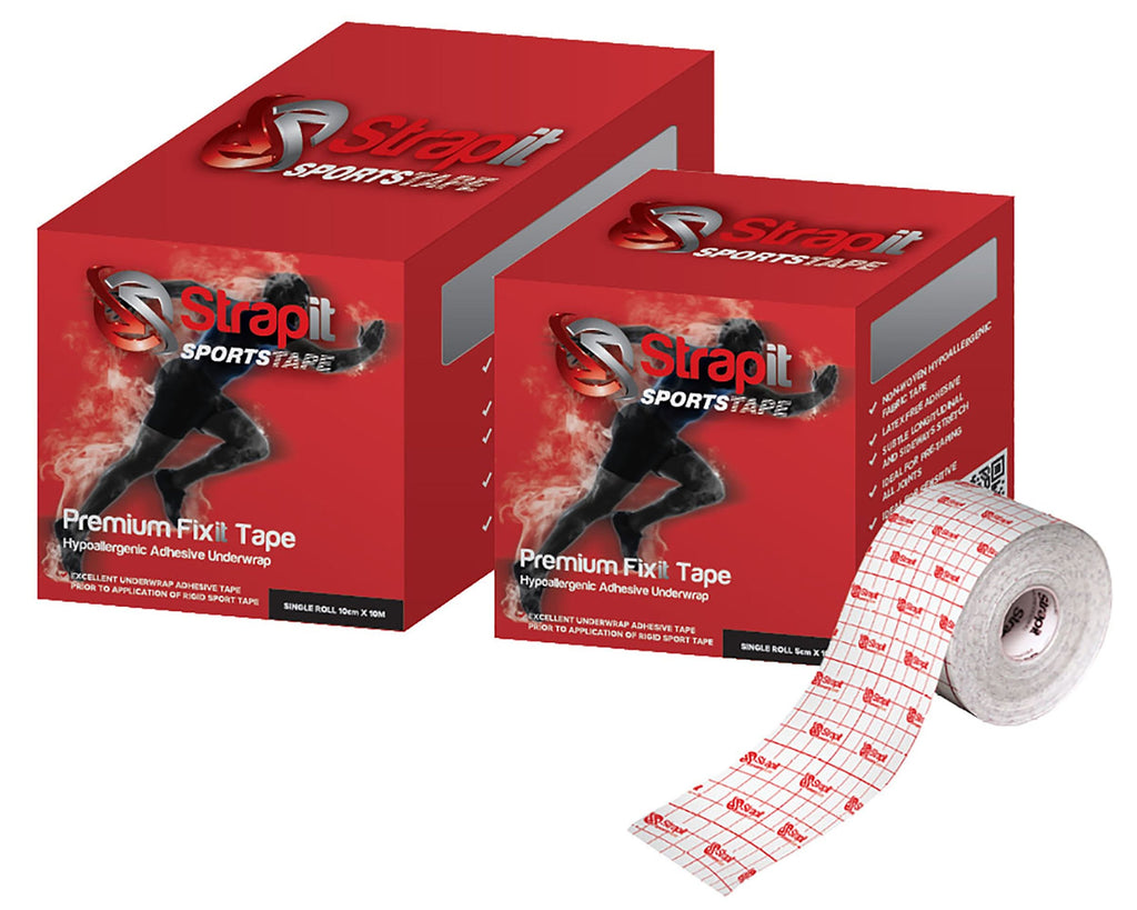 Fixit Premium Eco Adhesive / Nonwoven Fabric Athletic Underwrap Tape, 2 Inch x 11 Yard, Red / White