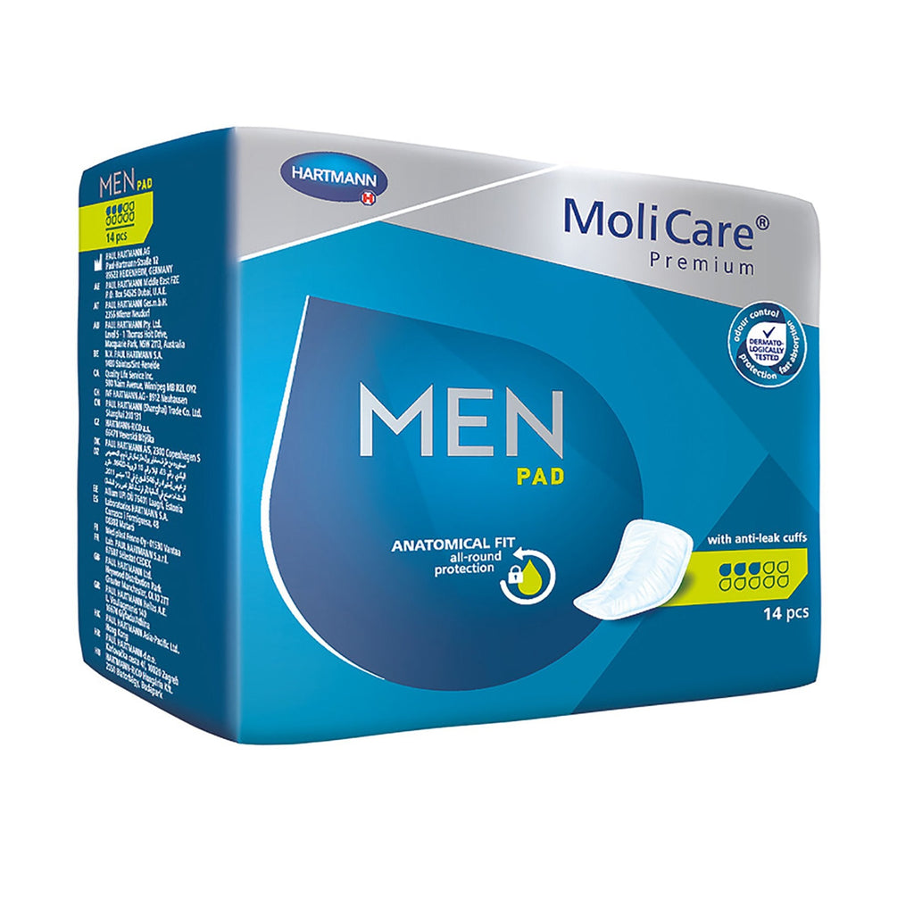 MoliCareÂ® Premium Men 3 Drop Bladder Control Pad, 7 x 10 Inch