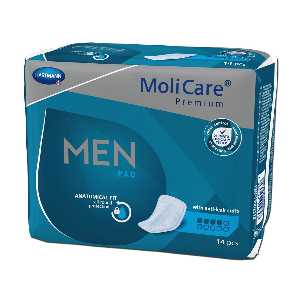 MoliCareÂ® Premium Men 4 Drop Bladder Control Pad, 7 x 13 Inch