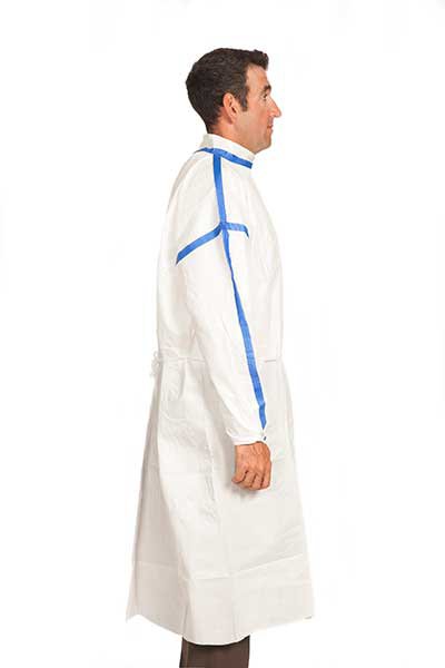 Cleanroom Gown One Size Fits Most White Sterile Disposable