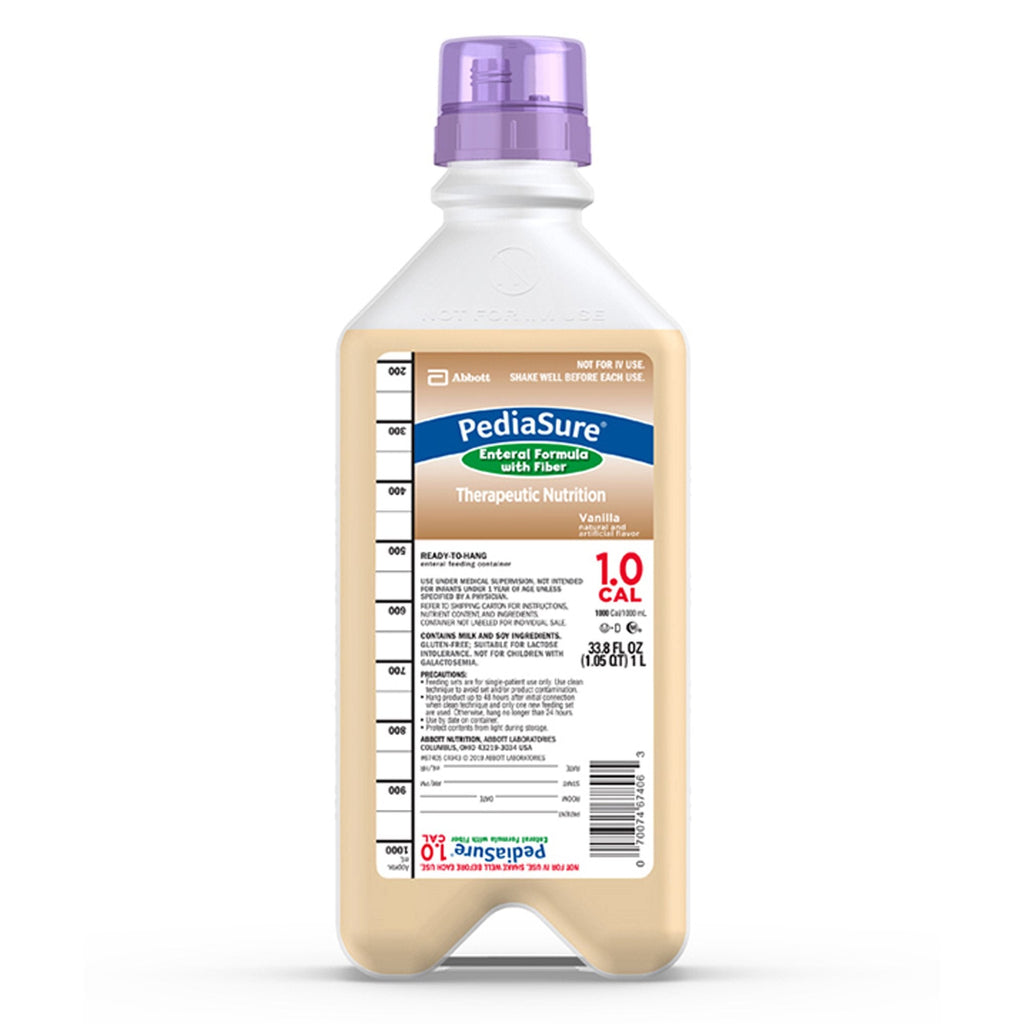 PediaSureÂ® 1.0 Cal with Fiber Ready to Hang Pediatric Tube Feeding Formula, 1 Liter Bottle