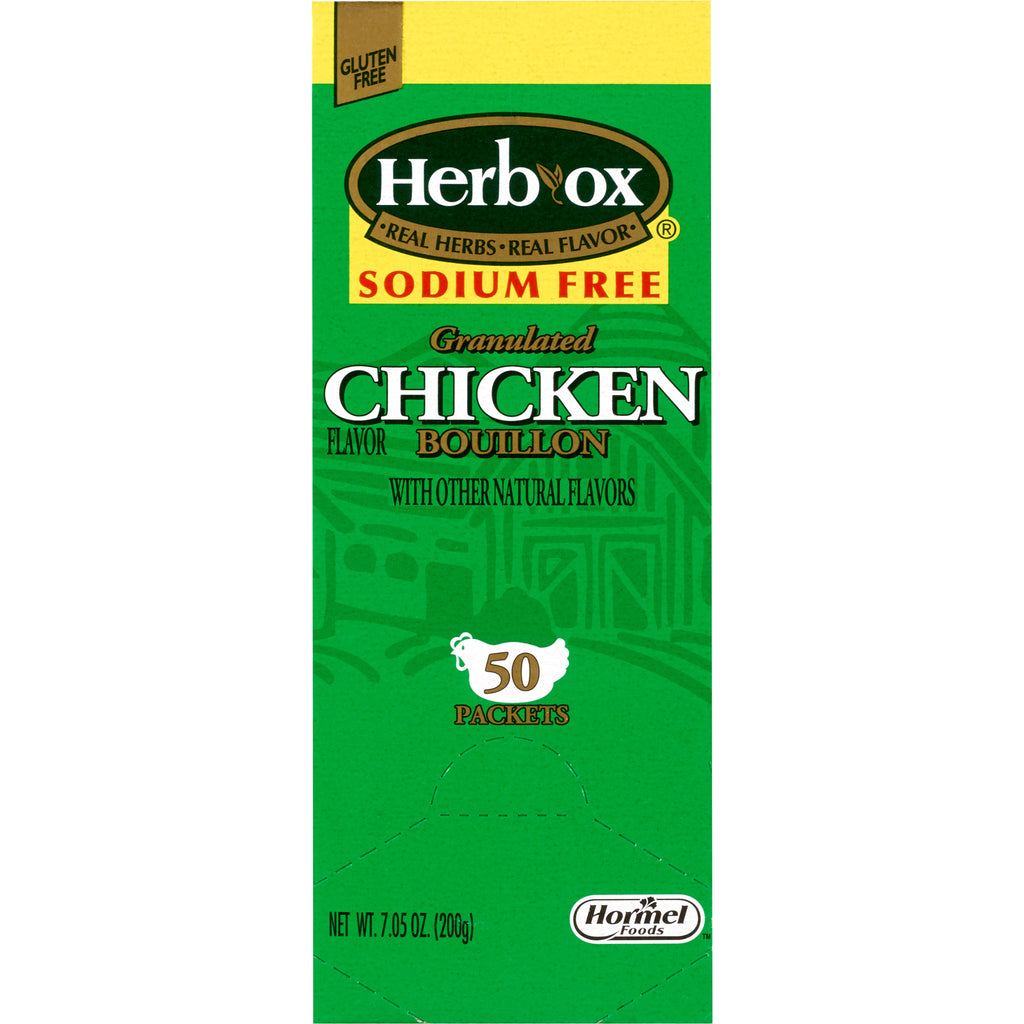 Herb-OxÂ® Chicken Bouillon Sodium Free Instant Broth, 50 Packets per Box