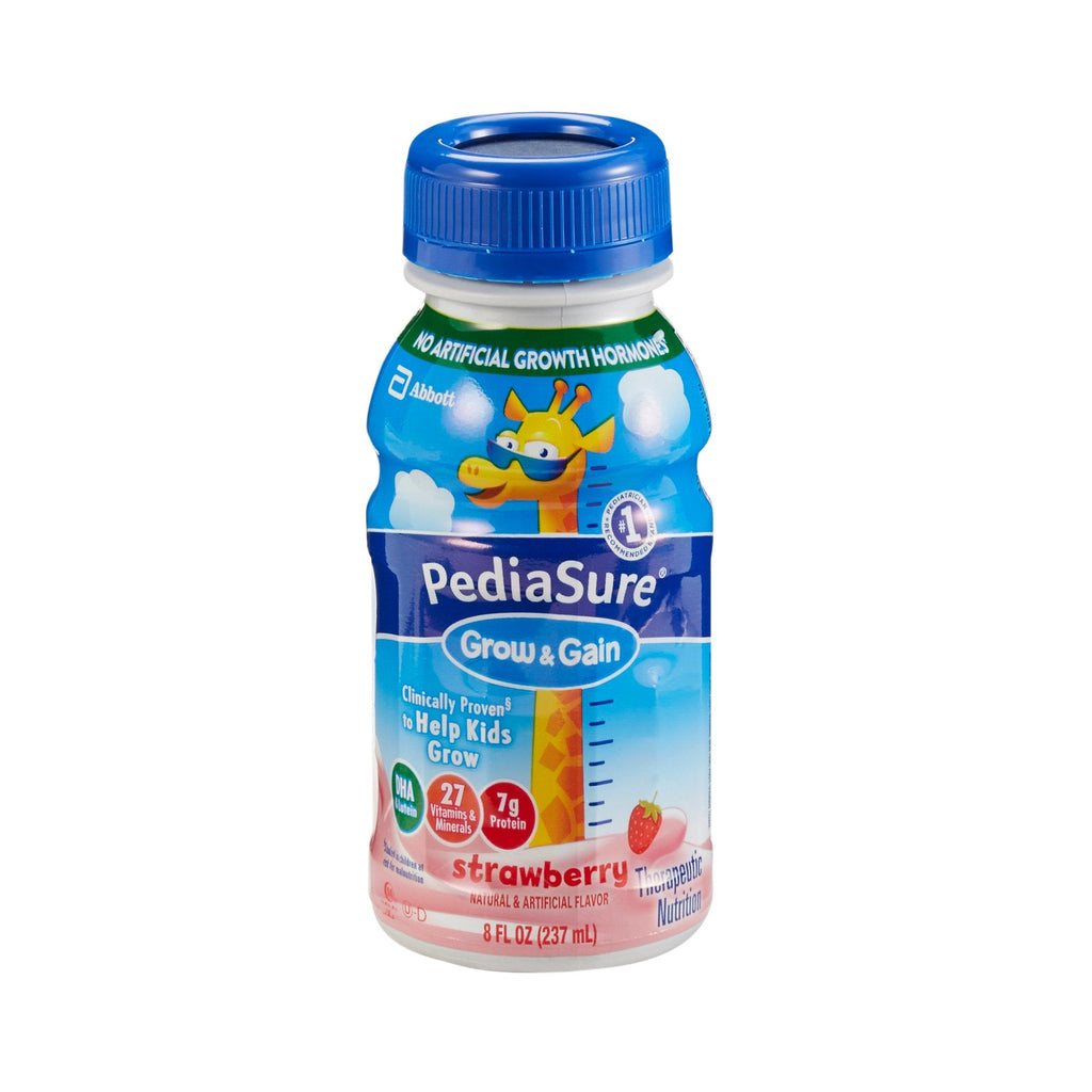 PediaSure Grow & Gain Pediatric Oral Supplement, 8-oz Bottle, Ready to Use, Strawberry