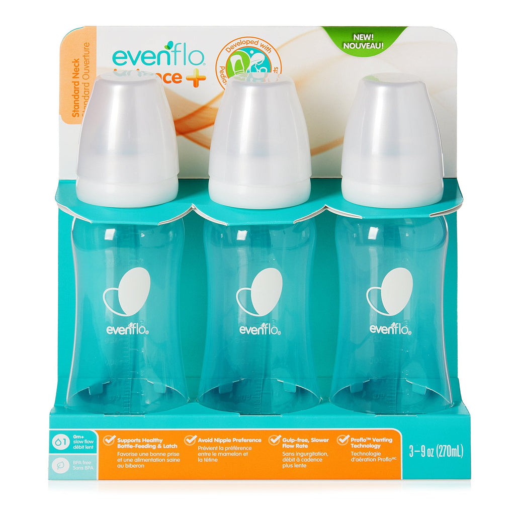EvenfloÂ® Feeding Balance + Standard Neck Baby Bottle, 9 oz., 12 per Case