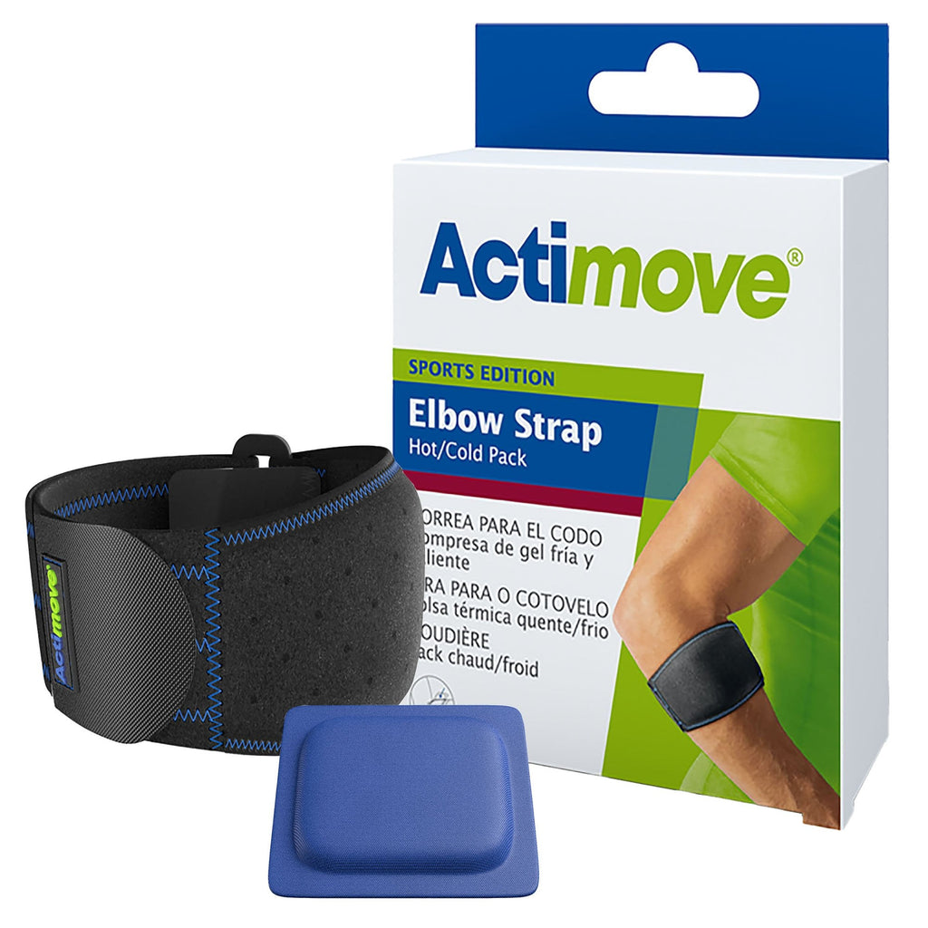 ActimoveÂ¨ Sports Edition Elbow Support with Hot/Cold Pack, One Size Fits Most