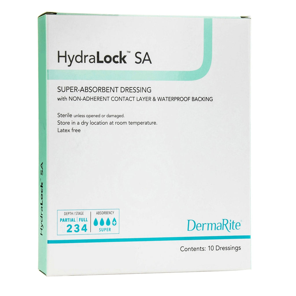 HydraLockÂª SA Super Absorbent Dressing, 7.87 x 7.87 Inch