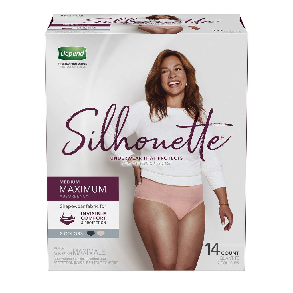 Female Adult Absorbent Underwear Depend® Silhouette® Pull On with Tear Away Seams Medium Disposable Heavy Absorbency