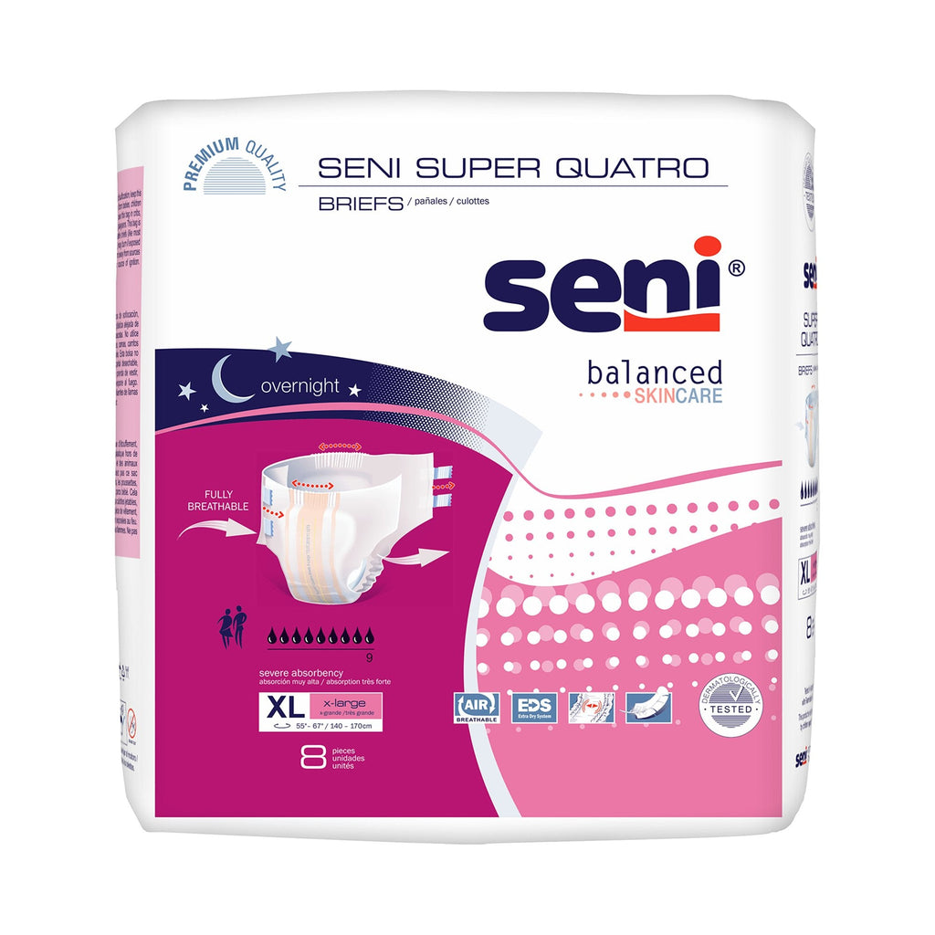 SeniÂ® Super Quatro Severe Absorbency Incontinence Brief, Extra Large