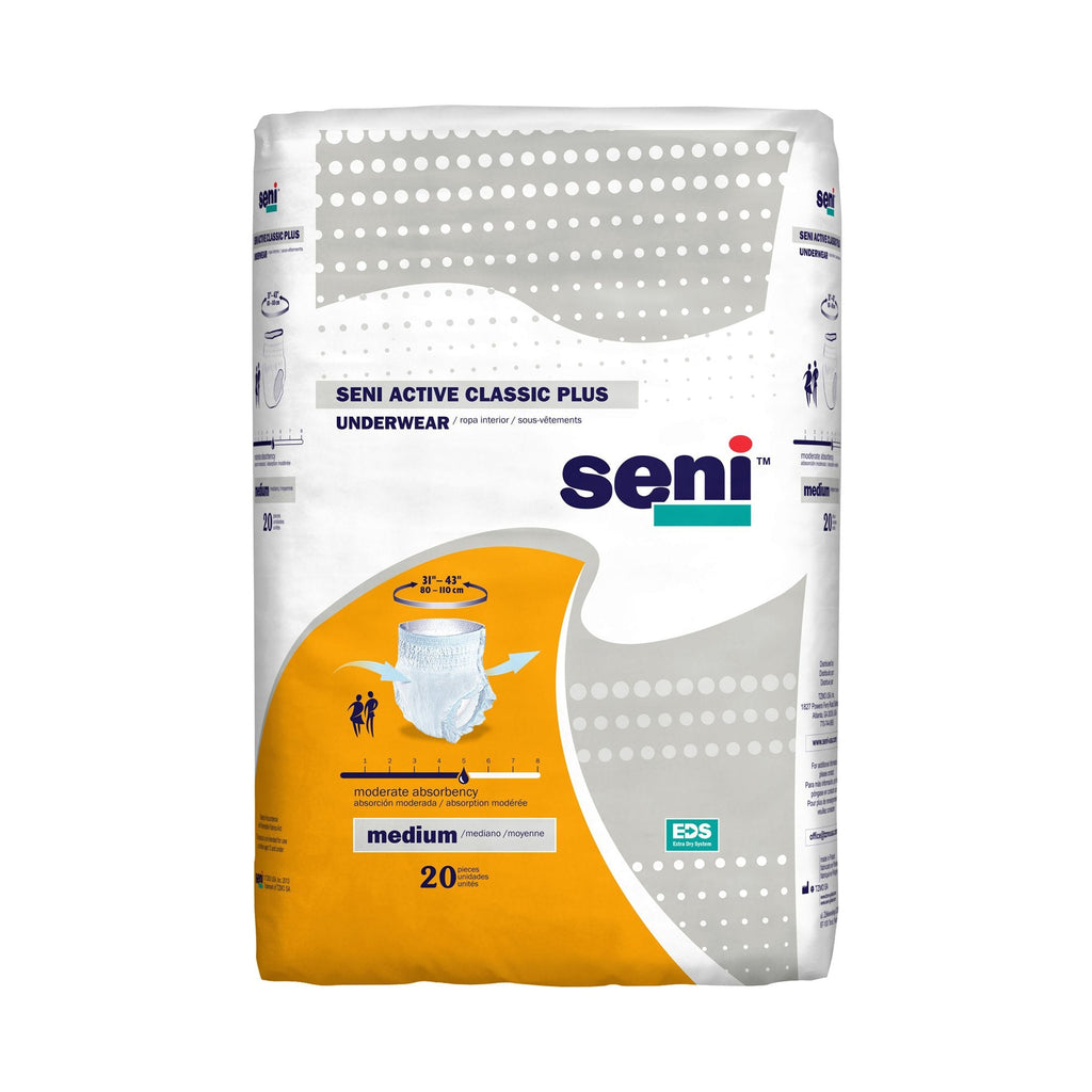 SeniÂ® Active Classic Plus Moderate Absorbent Underwear, Medium