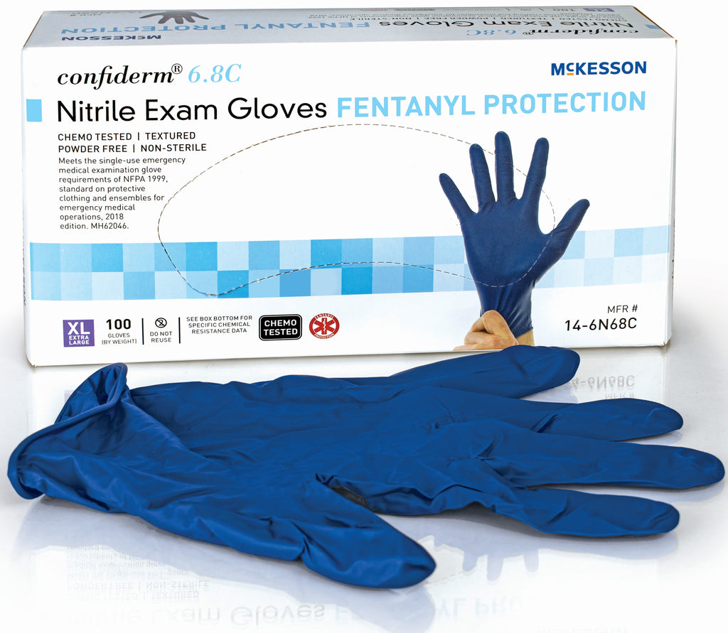 McKesson ConfidermÂ® 6.8C Nitrile Exam Glove, X-Large, Blue
