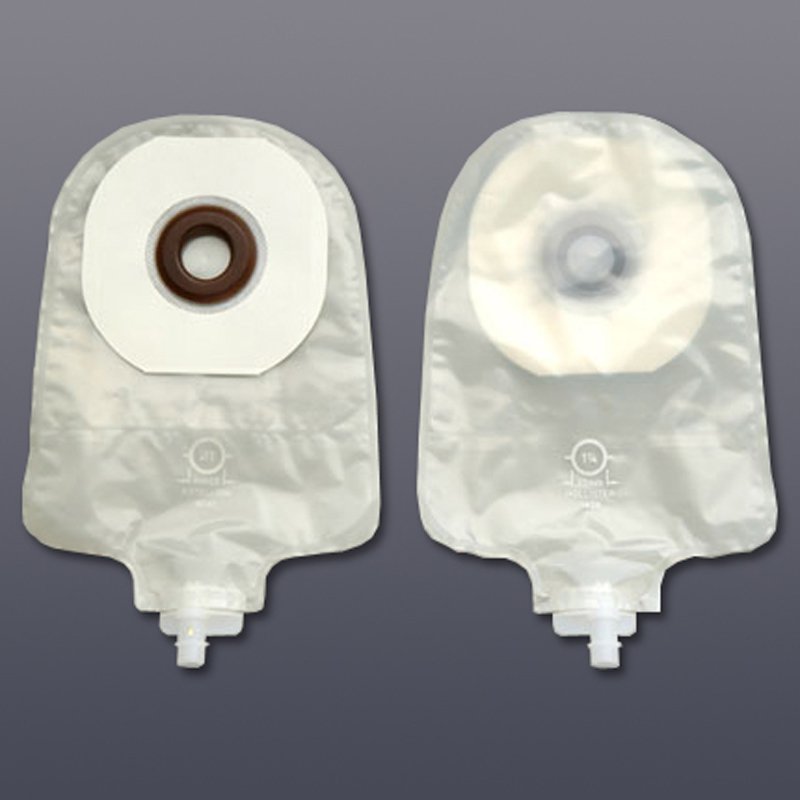Karaya 5 One-Piece Drainable Transparent Urostomy Pouch, 12 Inch Length, 1_ Inch Stoma