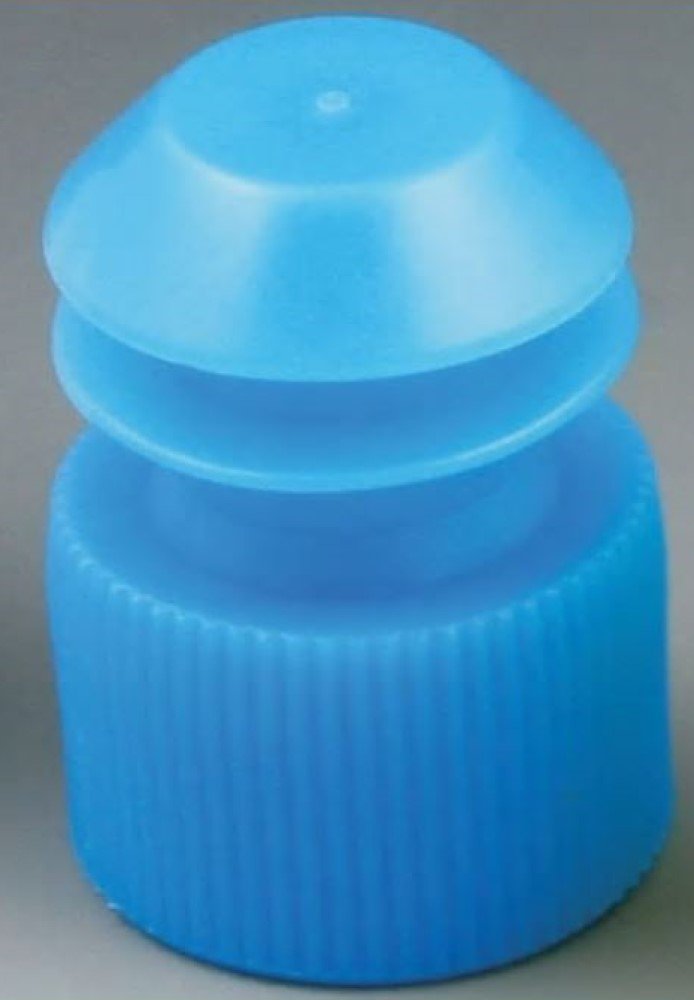 McKesson Tube Closure Polyethylene Flanged Plug Cap Blue 13 mm For Use with 13 mm Blood Drawing Tubes, Glass Test Tubes, Plastic Culture Tubes NonSterile