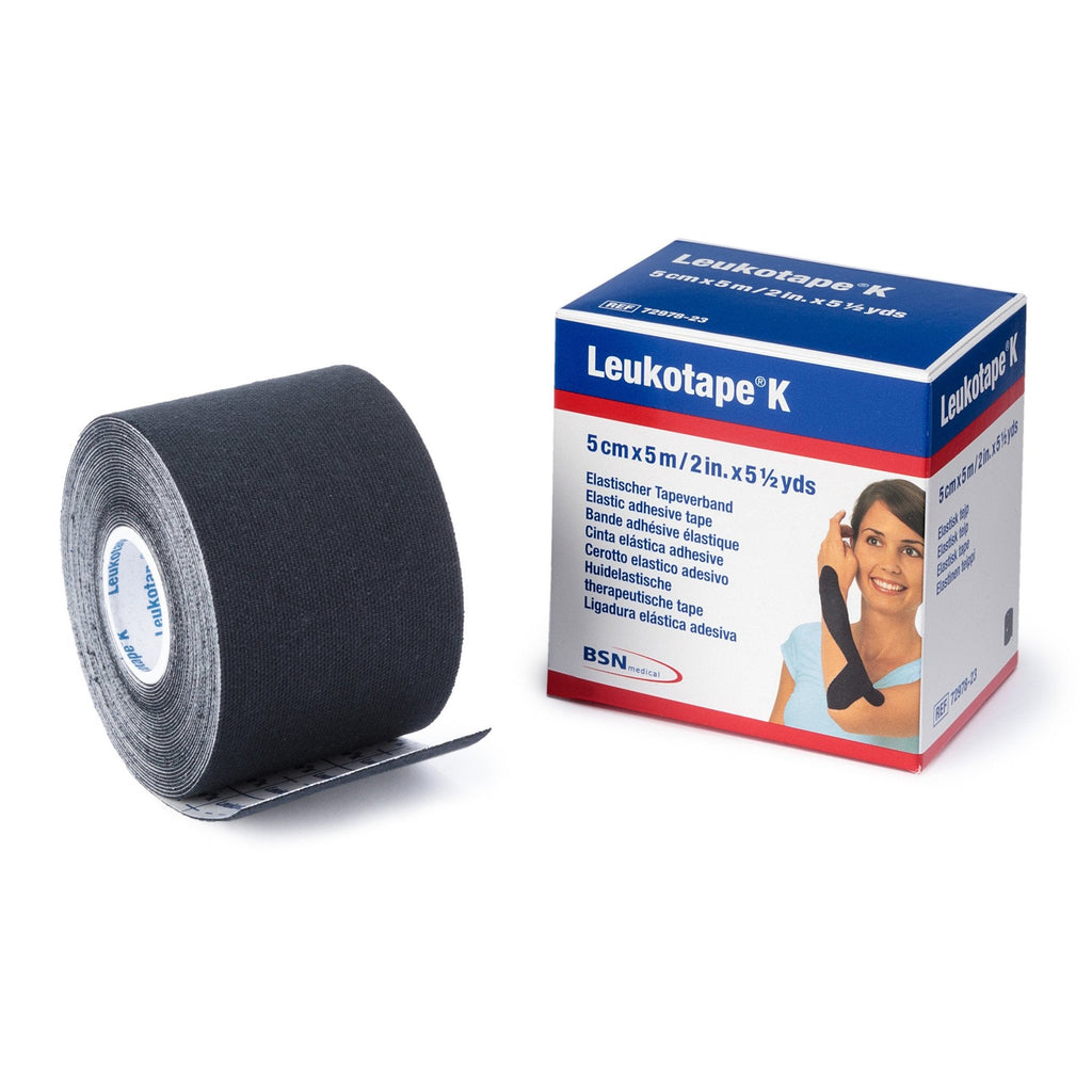 LeukotapeÂ¨ K Cotton / Polyacrylate Orthopedic Corrective Tape, 2 Inch x 5-1/2 Yard, Black