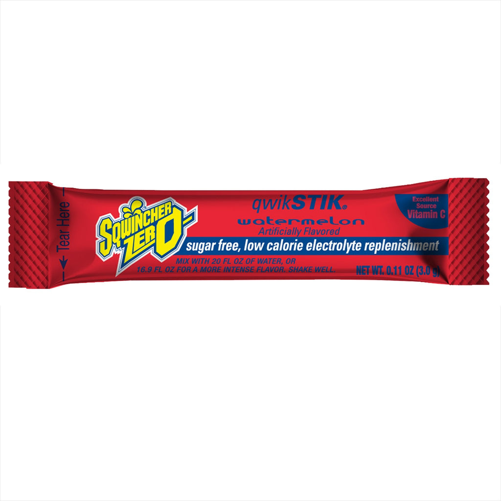 SqwincherÂ® Qwik StikÂ® Zero Electrolyte Replenishment Drink Mix, Watermelon, 50 Packets per Package