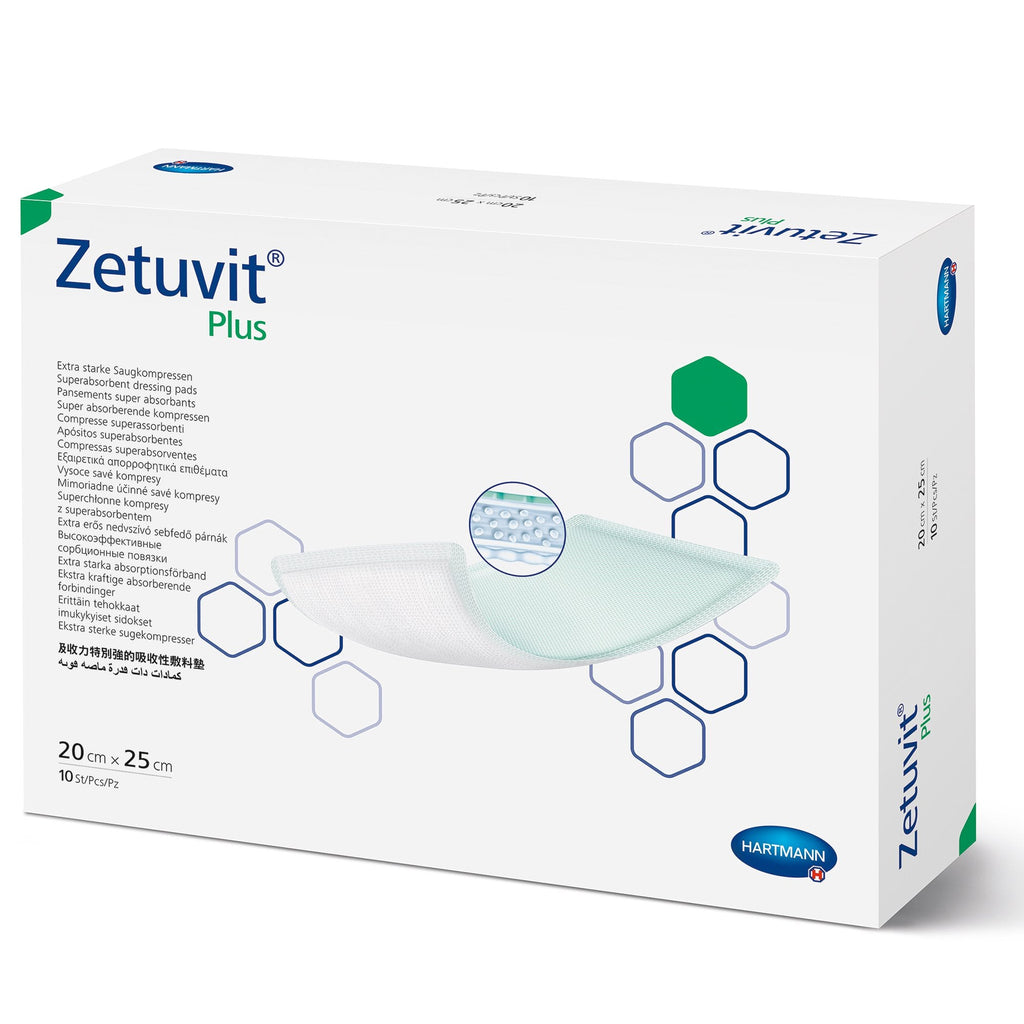 ZetuvitÂ® Plus Silicone Super Absorbent Dressing, 8 x 10 Inch
