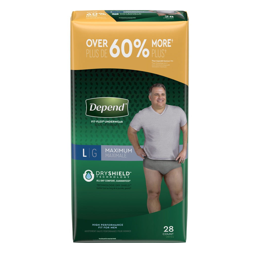 Men's DependÂ® FIT-FLEXÂ® Maximum Absorbent Underwear, Large
