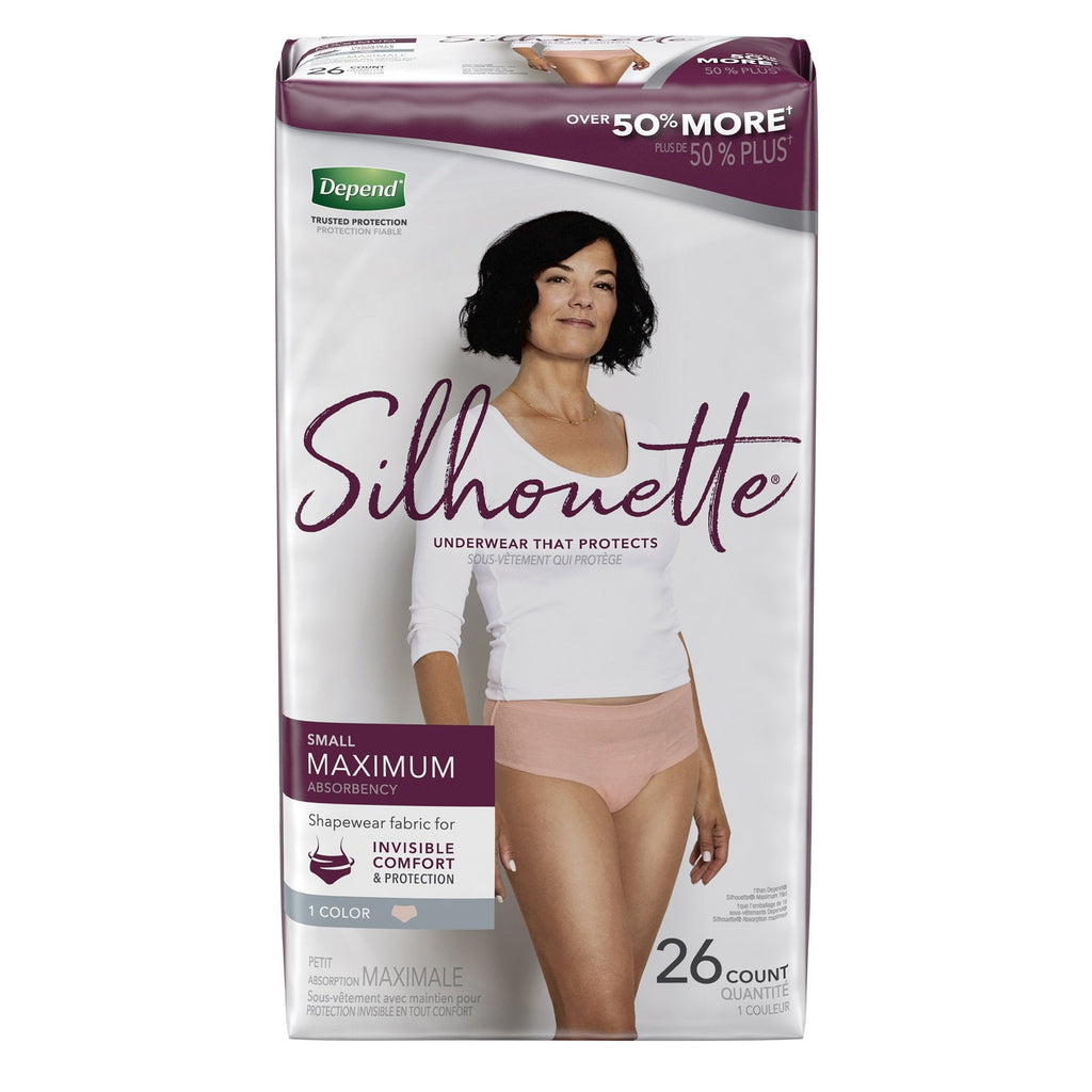 Female Adult Absorbent Underwear Depend® Silhouette® Pull On with Tear Away Seams Small Disposable Heavy Absorbency