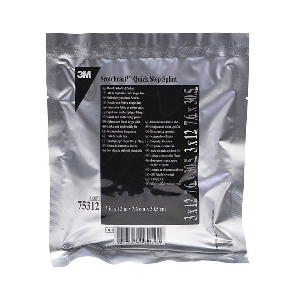 3M™ Scotchcast™ Quick Step Double Sided Felt Padded Splint, 3 x 12 Inch