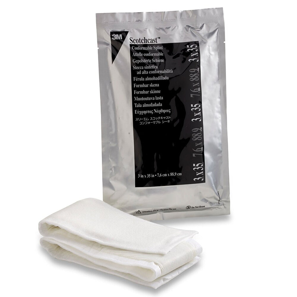 Padded Splint 3M™ Scotchcast™ Quick Step Double Sided Felt 3 X 35 Inch Felt / Fiberglass White