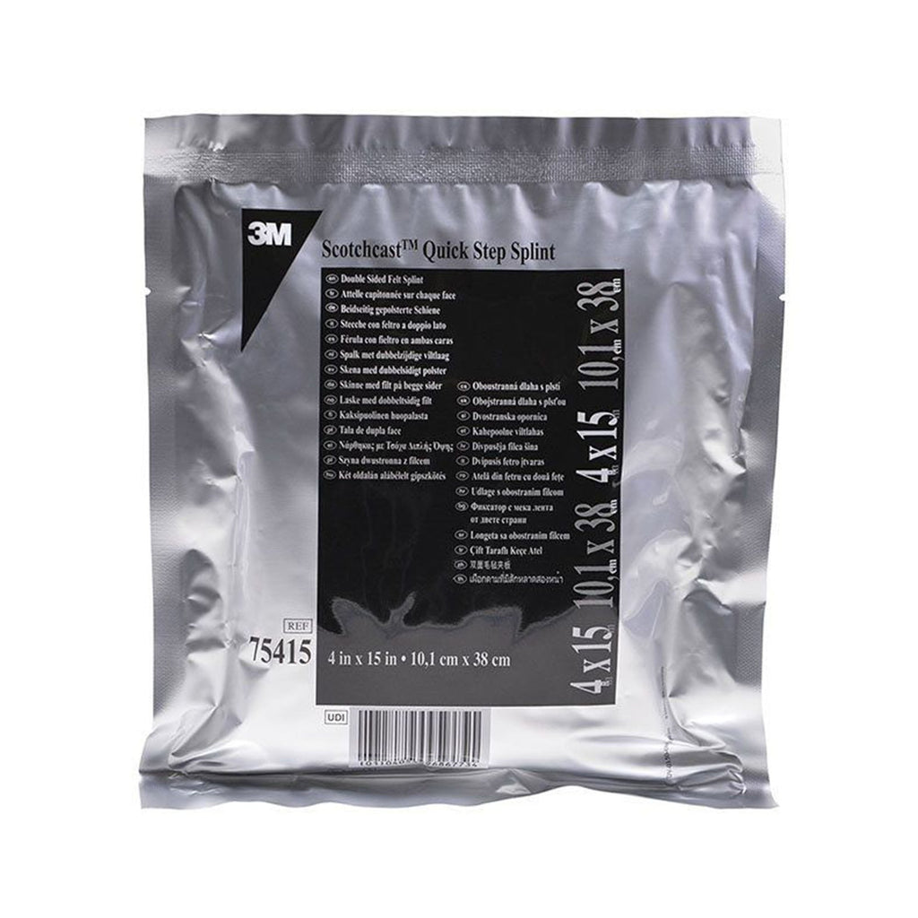 Padded Splint 3M™ Scotchcast™ Quick Step Double Sided Felt 4 X 15 Inch Felt / Fiberglass White