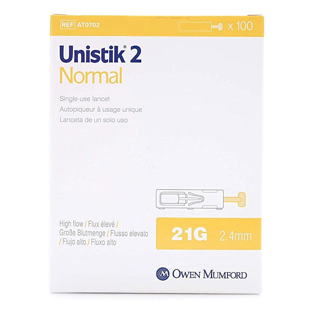 Lancet Unistik® Normal Flow Lancet Needle 1.8 mm 23 Needle Gauge Push Button Activation