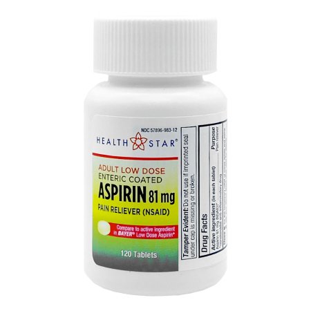 Mckesson 81 Mg Strength Aspirin Pain Relief Tablet - 120 Count