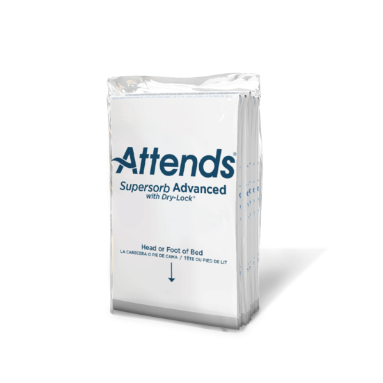 Attends Supersorb Advanced Dry-Lock® Core Heavy Absorbency Disposable Low Air Loss Underpad - 30" x 36"