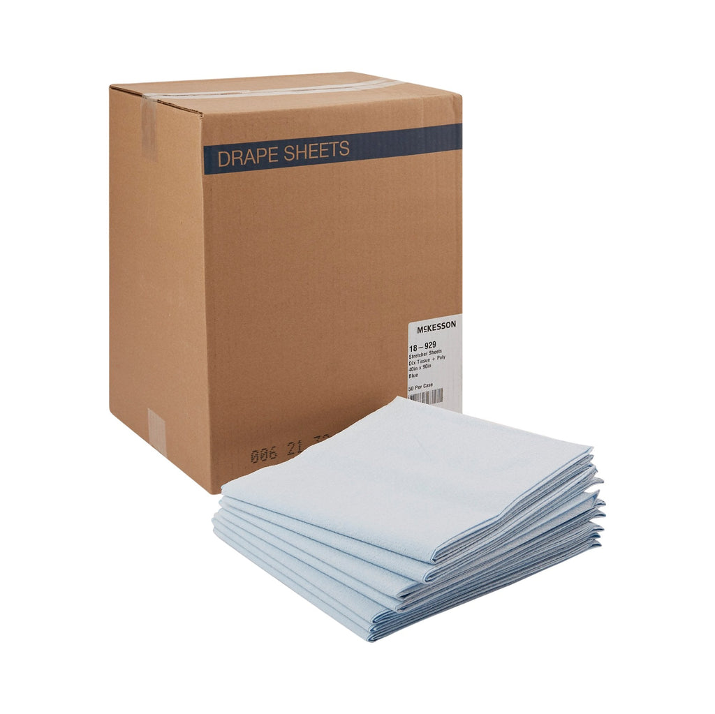 McKesson Blue Stretcher Sheet, 40 x 90 Inch