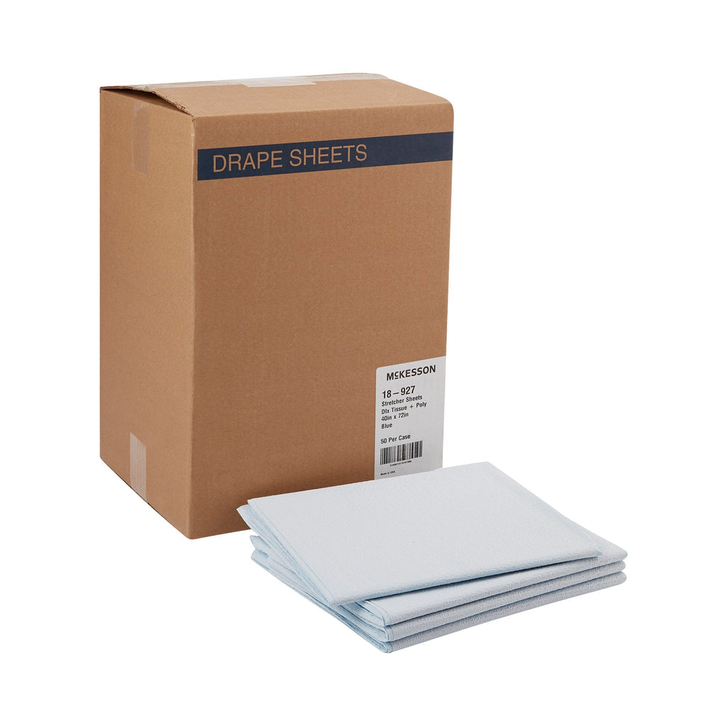 McKesson Blue Stretcher Sheet, 40 x 72 Inch