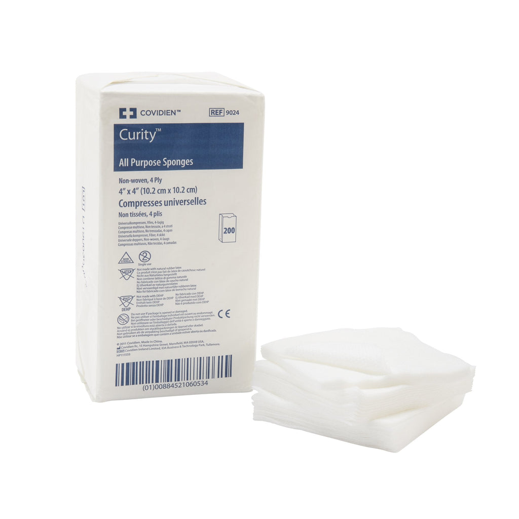 Curityâ„¢ Nonsterile Nonwoven Sponge, 4 x 4 Inch