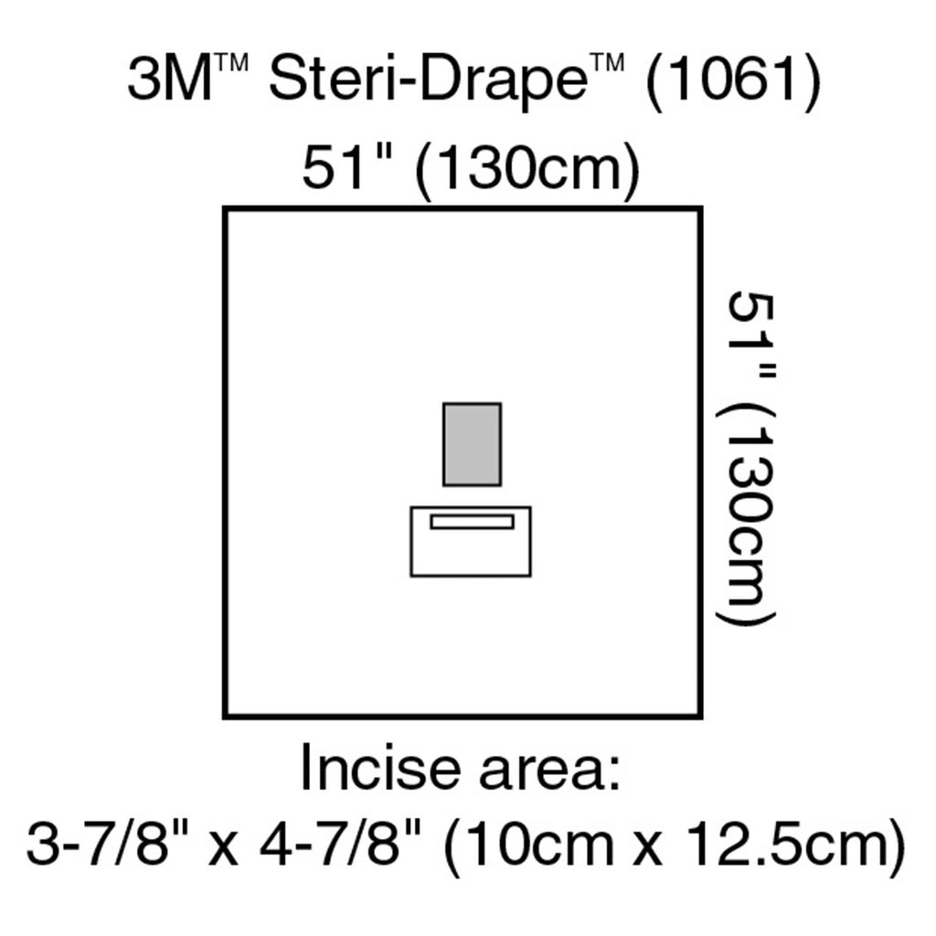 EENT Drape 3M™ Steri-Drape™ Medium Drape with Incise and Pouch 51 W X 51 L Inch Sterile