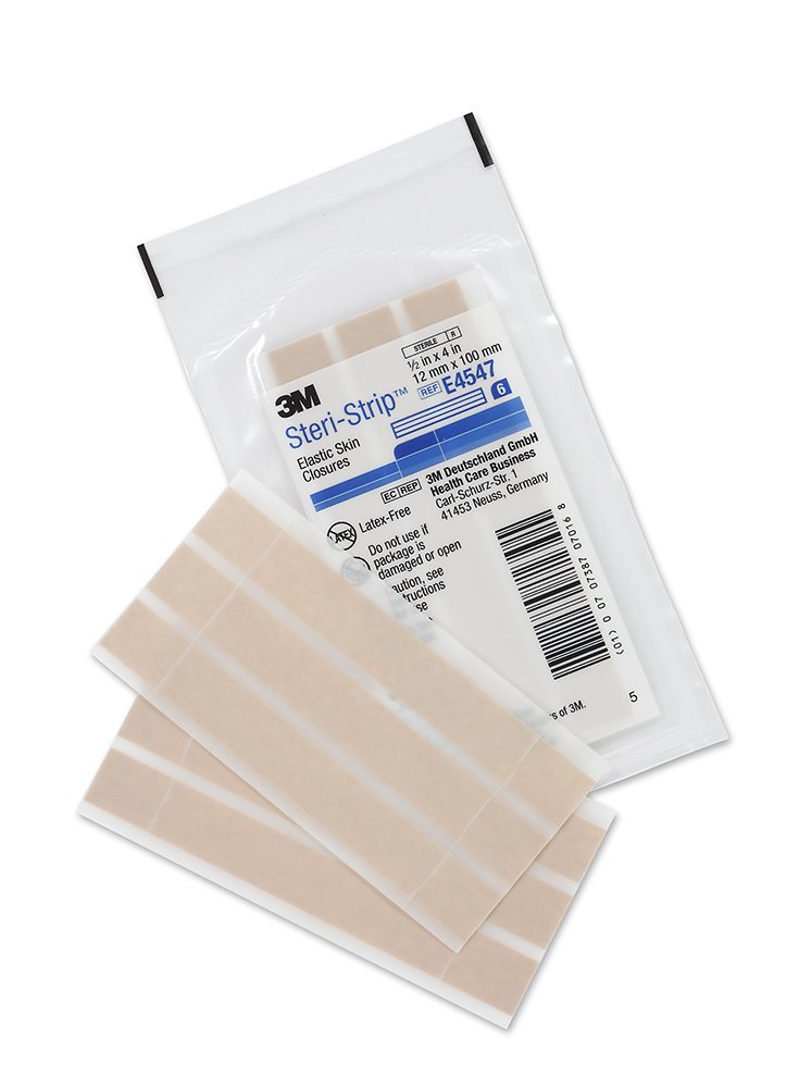 Steri-Strip Skin Closure Strip, Elastic, Tan, Flexible, 1/2 x 4 Inch