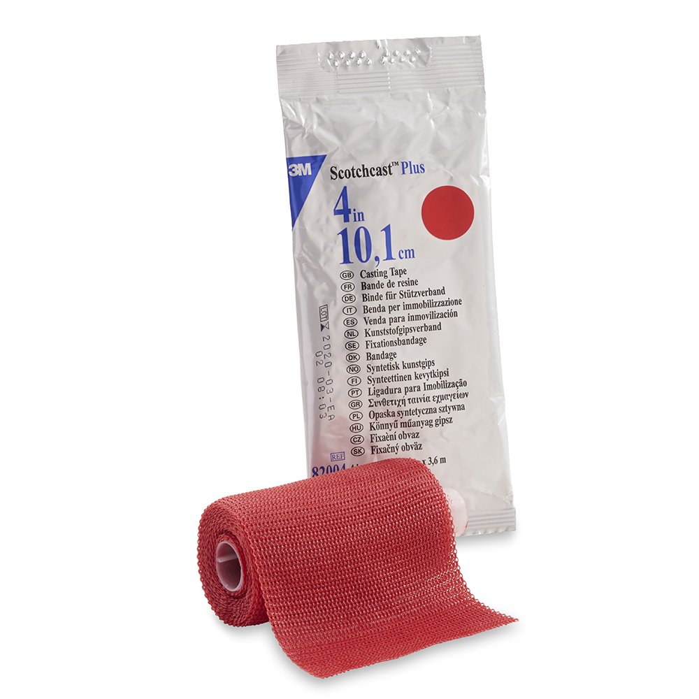 3Mâ„¢ Scotchcastâ„¢ Plus Red Cast Tape, 4 Inch x 4 Yard