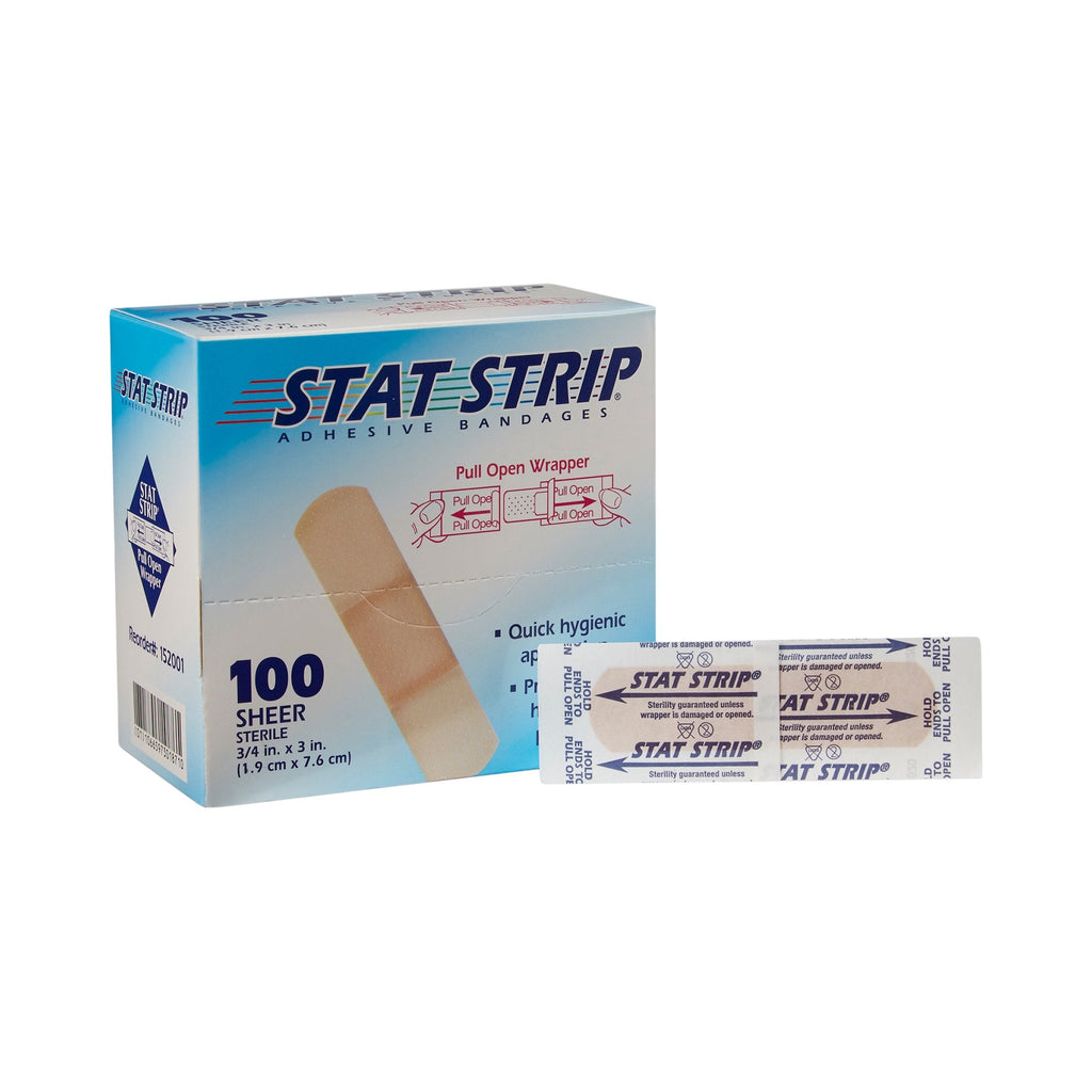 AmericanÂ® White Cross Stat StripÂ® Tan Adhesive Strip, Â¾ x 3 Inch