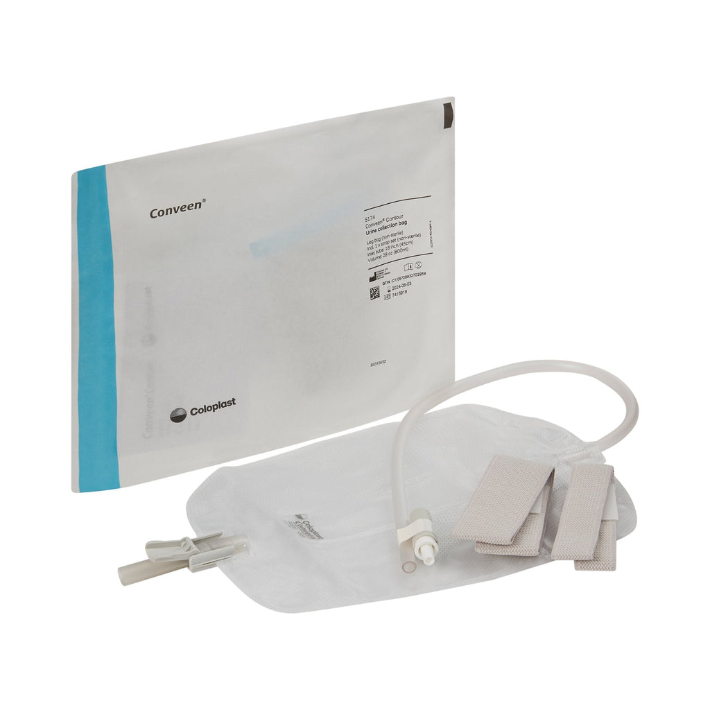 ConveenÂ® Security+ Urinary Leg Bag, 800 mL, Rubber