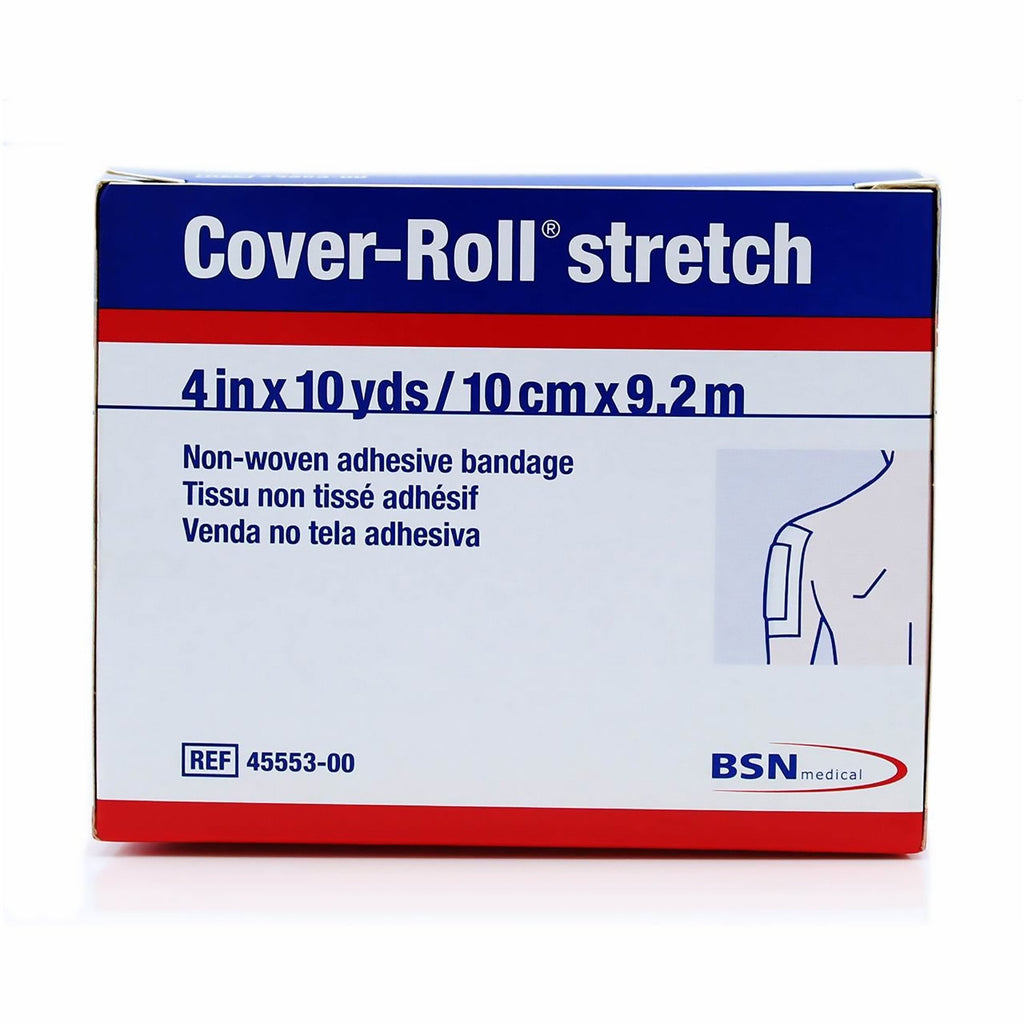 Cover-RollÂ® Stretch Nonwoven Polyester Dressing Retention Tape, 4 Inch x 10 Yard, White