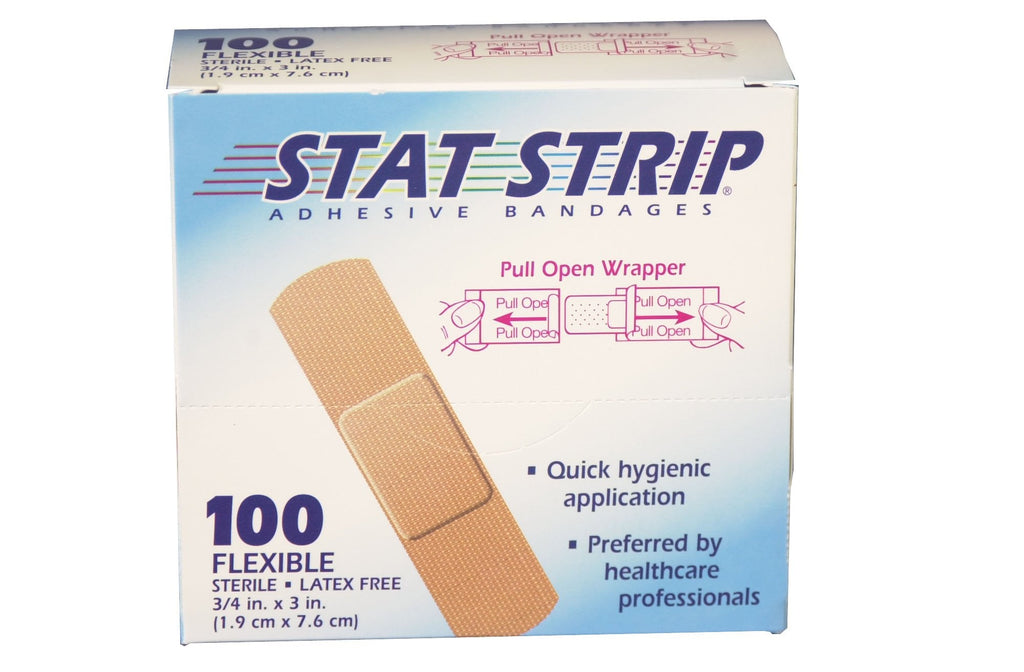 American® White Cross Stat Strip® Adhesive Strip, 3/4 x 3 Inch