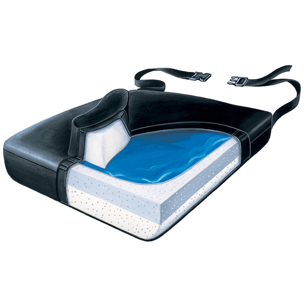 SkiL-CareÂª Wheelchair Seat Cushion, 18 x 16 x 2 in., Black