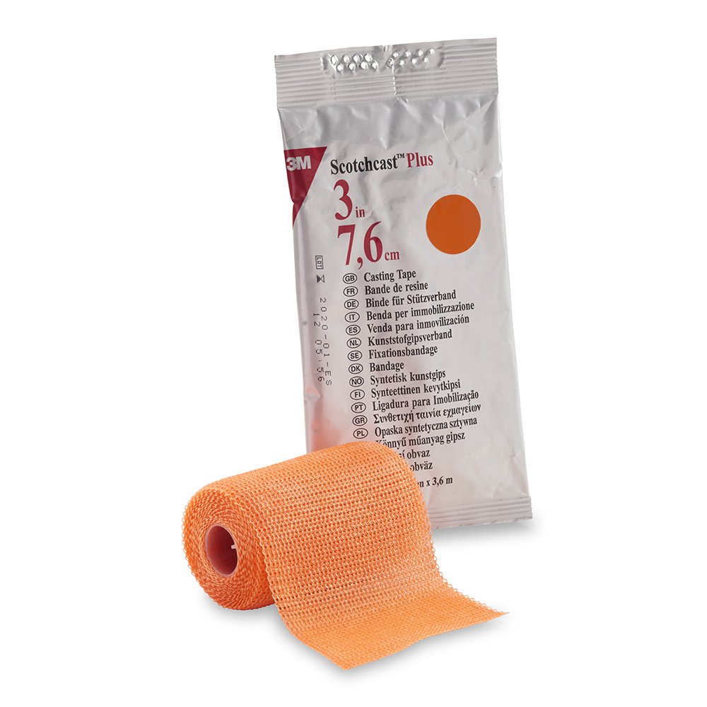 3Mâ„¢ Scotchcastâ„¢ Plus Bright Orange Cast Tape, 3 Inch x 12 Foot