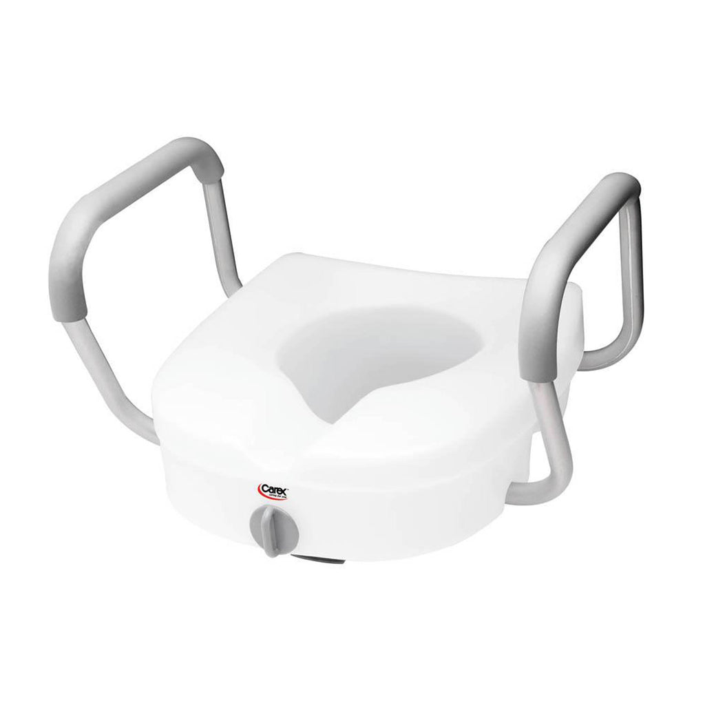 CarexÂ¨ E-Z LockÂª Raised Toilet Seat with Armrests