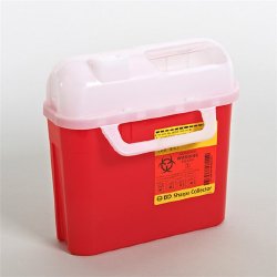 BD Sharps Container, 1-Piece, Horizontal Entry Lid, Red, 5.4 Qt