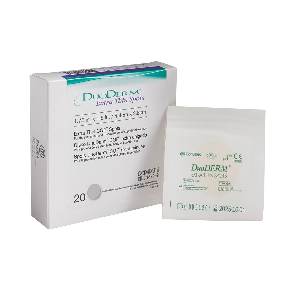 DuoDermÂ® Extra Thin Spot Hydrocolloid Dressing, 1Â½ x 1Â¾ Inch