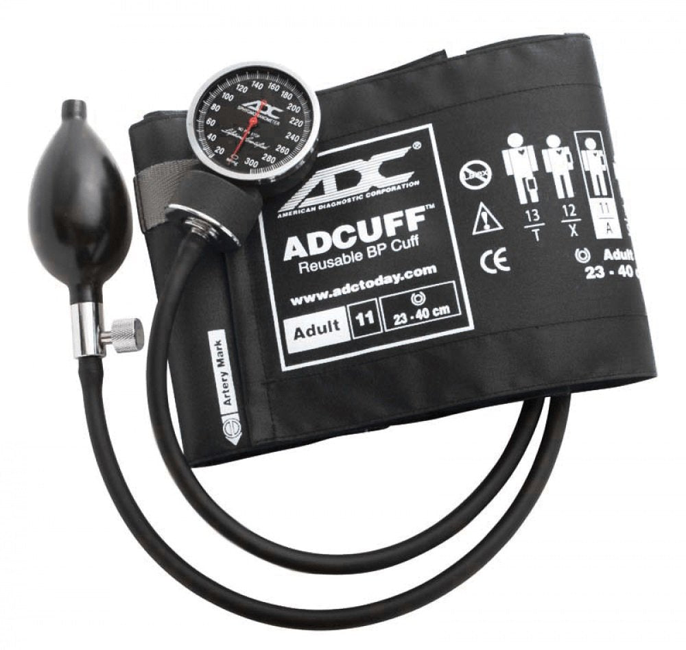 American Diagnostic Corp Diagnostic Arm Sphygmomanometer, Black, Size 11 Cuff, Pocket Size Hand Held