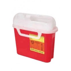 Becton Dickinson Red Sharps Container, 10Â¾ x 10Â¾ x 4 Inch, 5.4 Quart