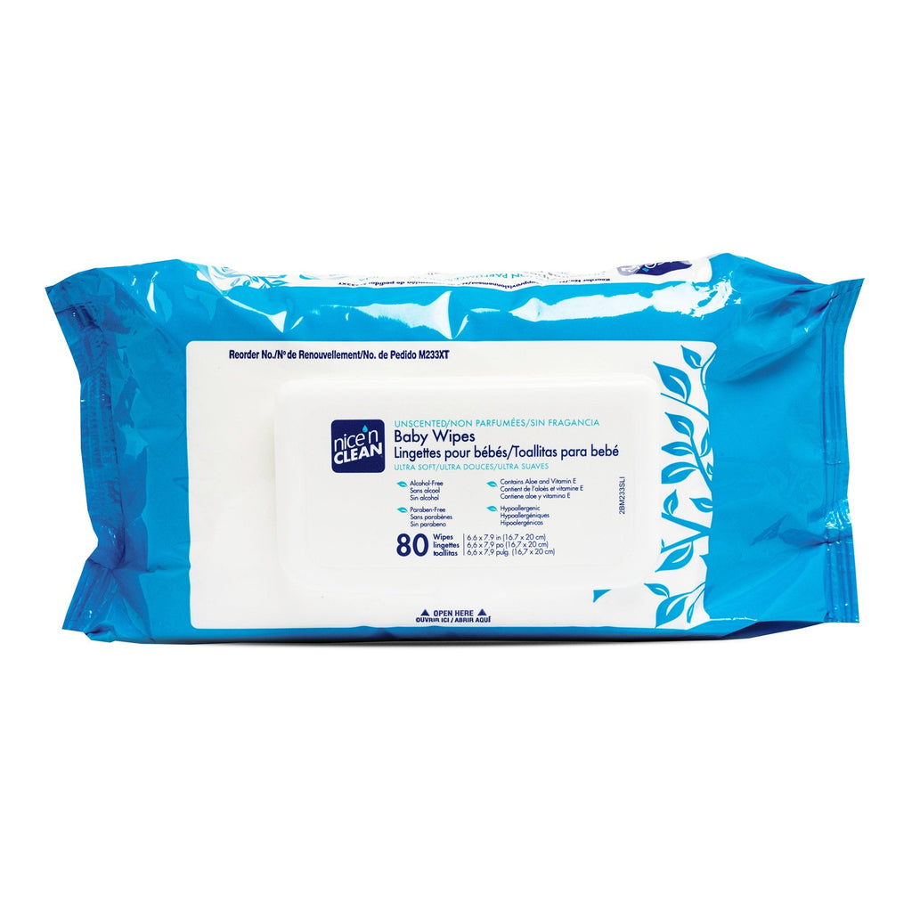 Niceâ€™n CleanÂ® Unscented Baby Wipes, Soft Pack