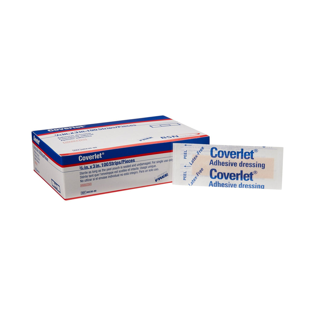 CoverletÂ® Adhesive Strip 3/4 x 3 Inch, Tan, Sterile